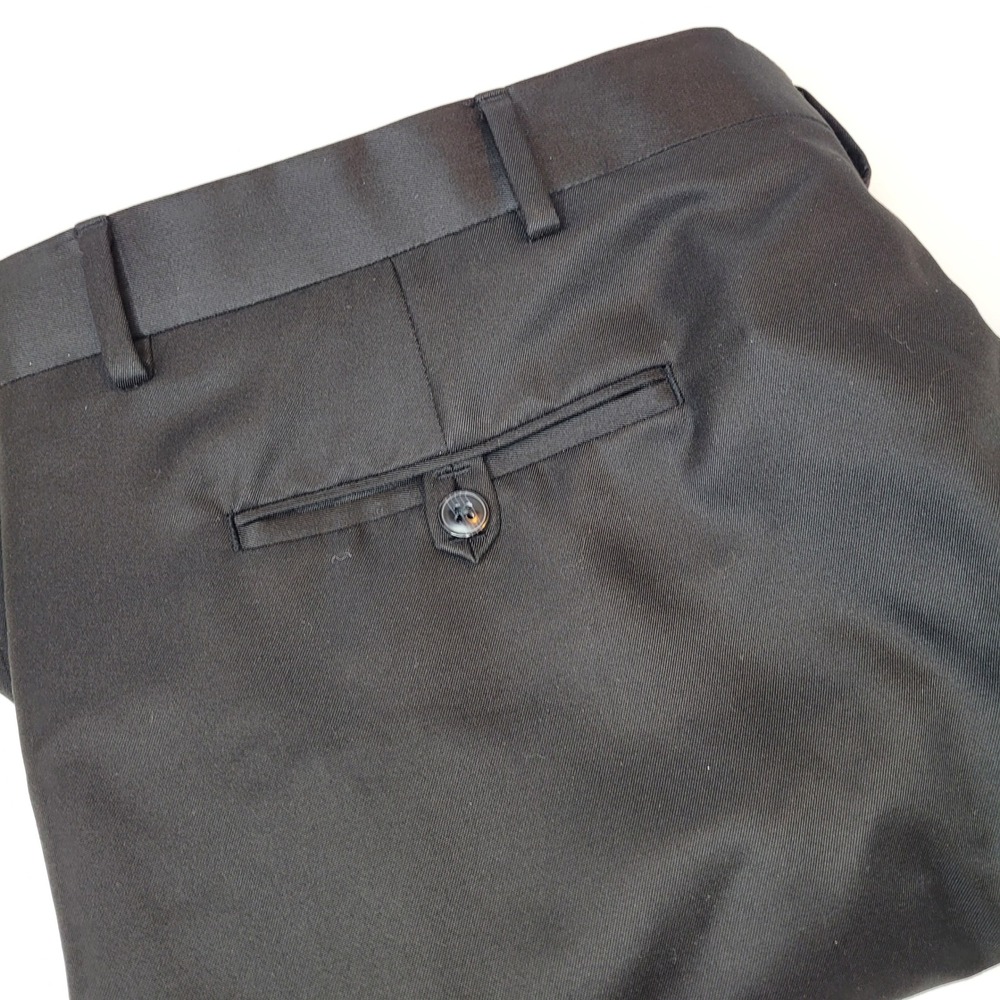 Roundtree & Yorke TravelSmart Dress Pants Mens 44x29 Black Excellent Flat Front
